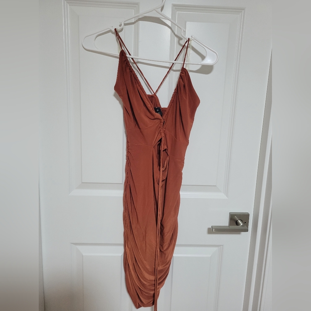 Sabora Terracotta Backless Dress